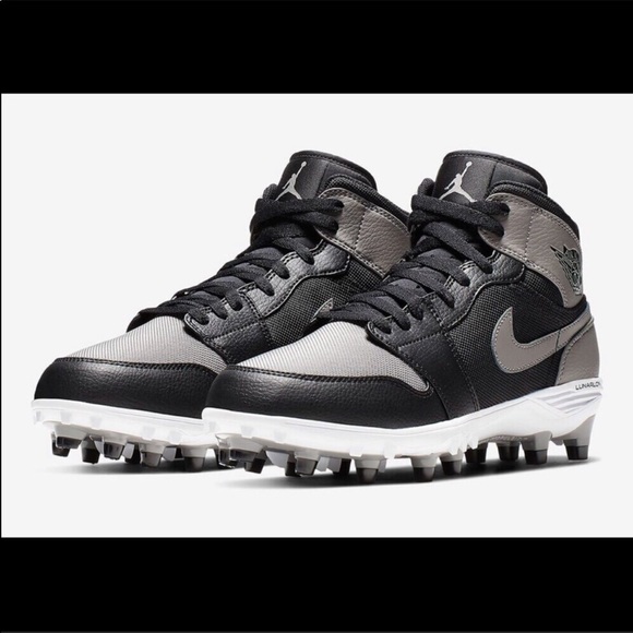 Jordan Other - AIR JORDAN 1 Mid Black/Gray Cleats Size 12.5 NWT